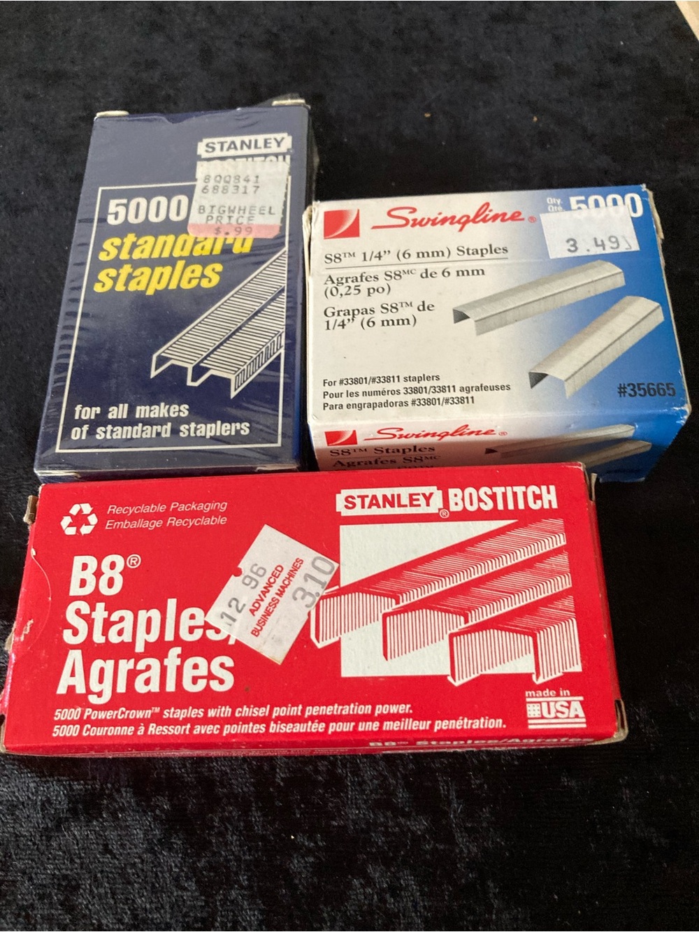 Stanley Bostitch B8 Red Staple Packs - Assorted Lot